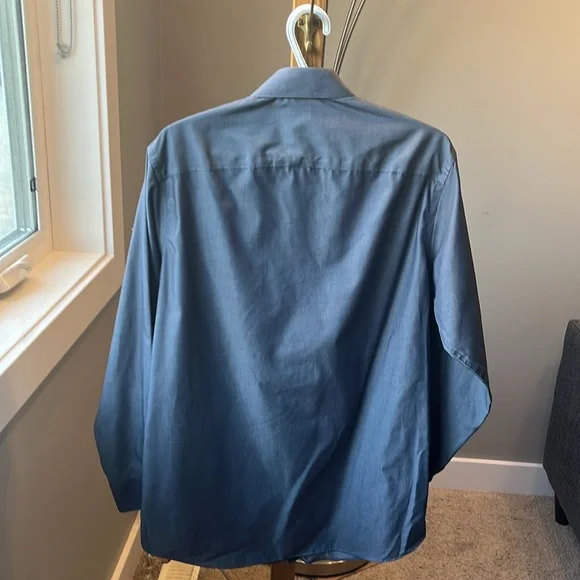 Calvin Klein Slate Grey Mens Dress Shirt - M 15 32/33 - Picture 3 of 7